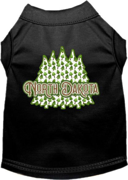 Pet Dog & Cat Screen Printed Shirt for Small to Medium Pets (Sizes XS-XL), "North Dakota Woodland Trees"