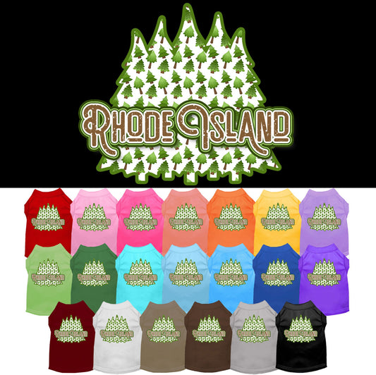 Pet Dog & Cat Screen Printed Shirt for Small to Medium Pets (Sizes XS-XL), &quot;Rhode Island Woodland Trees&quot;