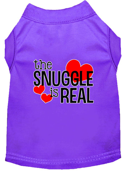 Pet Dog & Cat Shirt Screen Printed, "The Snuggle Is Real"