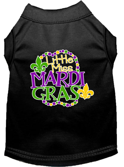 Pet Dog & Cat Shirt Screen Printed, "Little Miss Mardi Gras"