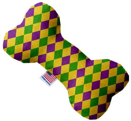 Pet and Dog Canvas or Plush Heart or Bone Toy, "Mardi Gras Group" (Available in different sizes, and 10 different pattern options!)