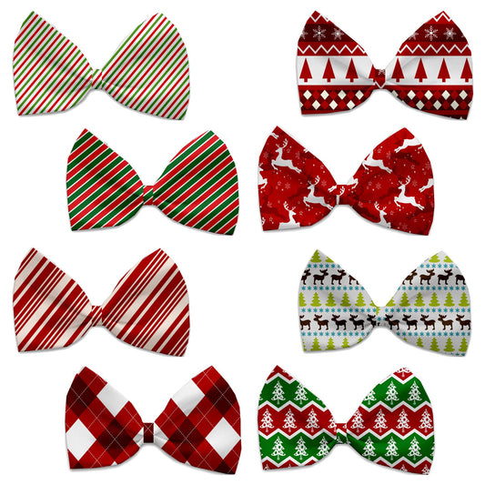 Christmas Pet, Dog & Cat Bow Ties, "Candy Cane Lane Group" *Available in 8 different print options!*