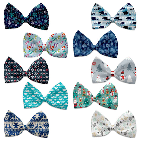 Christmas Pet, Dog and Cat Bow Ties, "Winter Wonderland *Available in 10 different pattern options!*