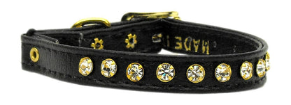 Cat Safety With Band Collar, "One Row Clear Crystal"