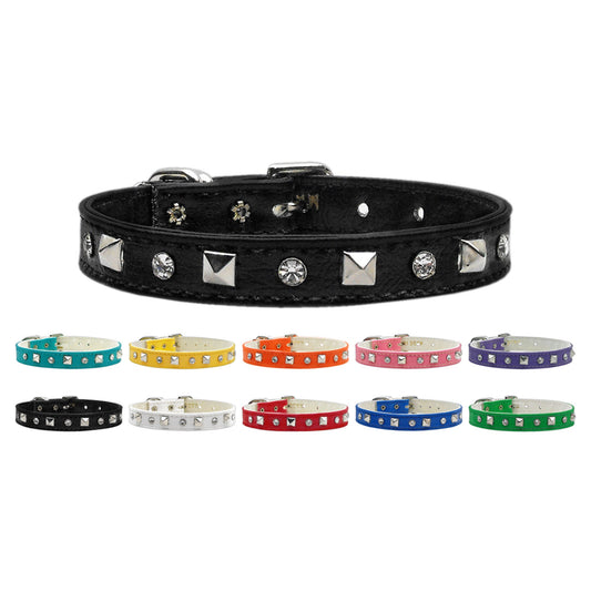 Dog, Puppy and Pet Collar, &quot;Just The Basics Crystal & Pyramid&quot;