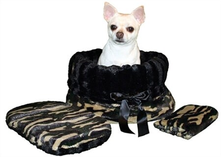 Dog, Puppy & Pet or Cat Reversible Snuggle Bugs Pet Bed, Bag, and Car Seat All-in-One, "Camo"