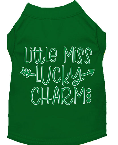 Pet Dog & Cat Shirt Screen Printed, "Little Miss Lucky Charm"