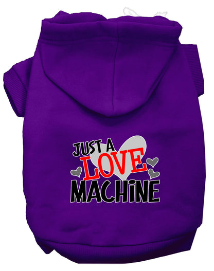 Pet, Dog & Cat Hoodie Screen Printed, "Just A Love Machine"