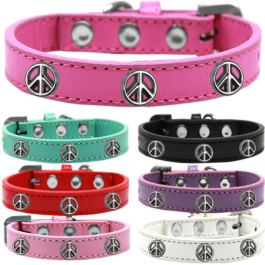 Dog, Puppy and Pet Widget Fashion Collar, "Peace Sign"