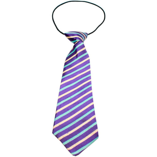 Big Dog Neck Ties, "Purple & Aqua Stripes"