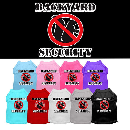 Pet Dog & Cat Shirt Screen Printed, "Backyard Security"
