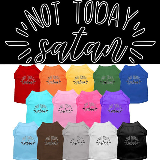 Pet Dog & Cat Shirt Screen Printed, "Not Today Satan"
