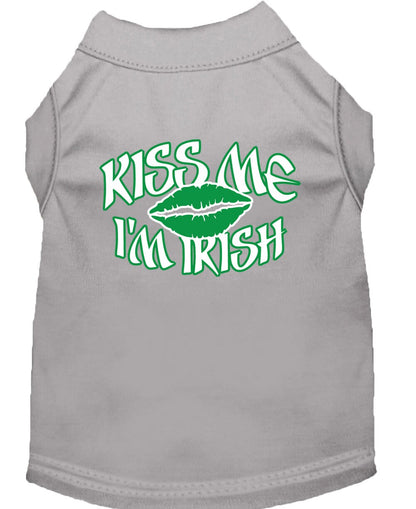 Pet Dog & Cat Shirt Screen Printed, "Kiss Me I'm Irish"