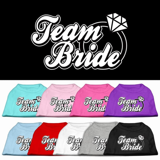 Pet Dog & Cat Shirt Screen Printed, "Team Bride"