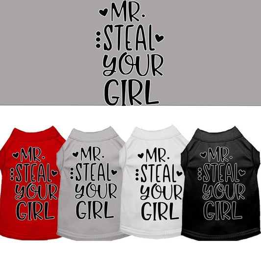 Pet Dog & Cat Shirt Screen Printed, "Mr. Steal Your Girl"