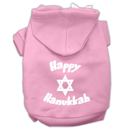 Hanukkah Pet Dog & Cat Hoodie Screen Printed, "Happy Hanukkah"