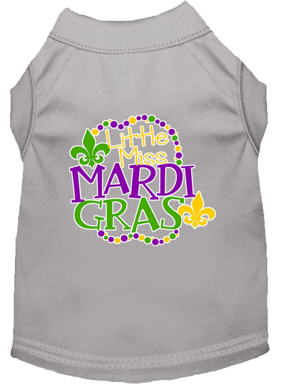 Pet Dog & Cat Shirt Screen Printed, "Little Miss Mardi Gras"
