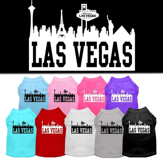 Pet Dog & Cat Shirt Screen Printed, "Las Vegas Skyline"