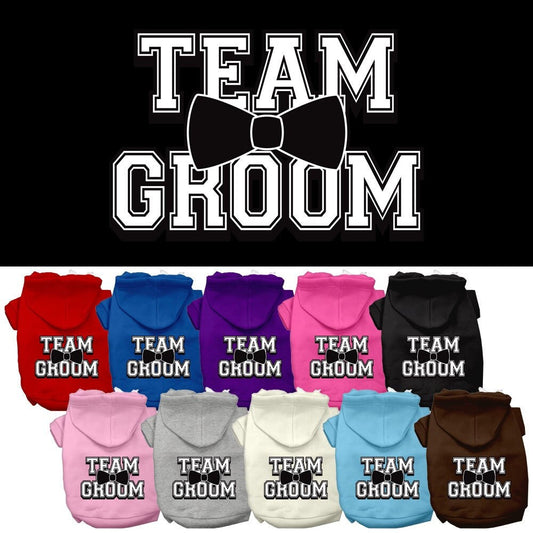 Pet Dog & Cat Hoodie Screen Printed, "Team Groom"