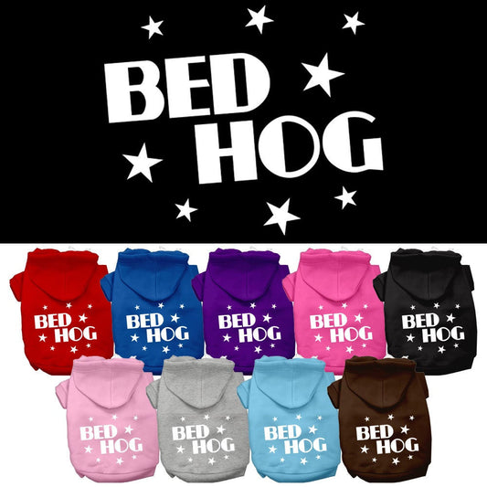 Pet, Dog & Cat Hoodie Screen Printed, "Bed Hog"