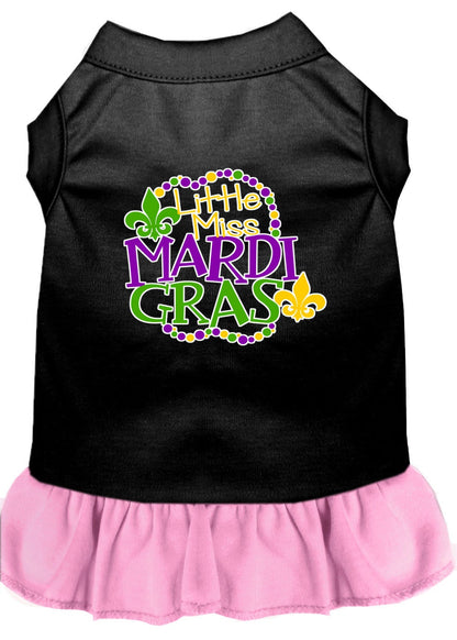 Pet Dog and Cat Dress Screen Printed, "Little Miss Mardi Gras"