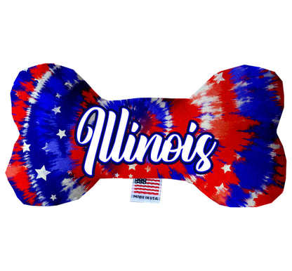 Pet & Dog Plush Bone Toys, "Illinois State Options" (Available in different pattern options)