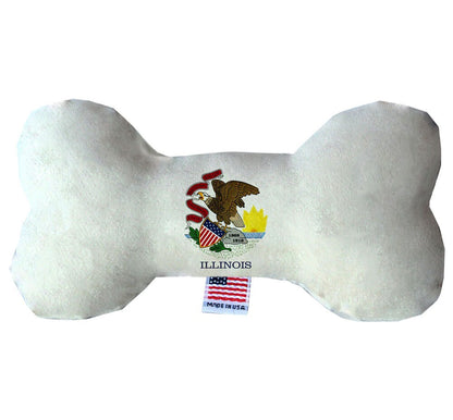 Pet & Dog Plush Bone Toys, "Illinois State Options" (Available in different pattern options)