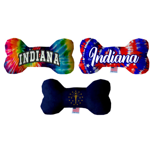 Pet & Dog Plush Bone Toys, &quot;Indiana State Options&quot; (Available in different pattern options)