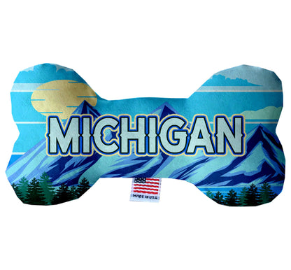 Pet & Dog Plush Bone Toys, "Michigan State Options" (Available in different pattern options)