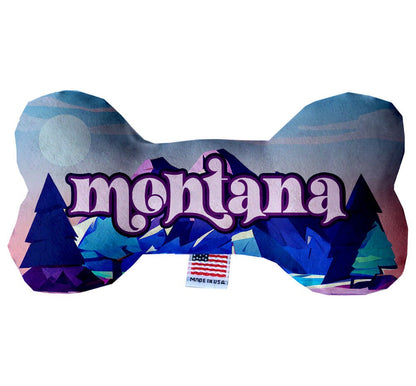 Pet & Dog Plush Bone Toys, "Montana State Options" (Available in different pattern options)