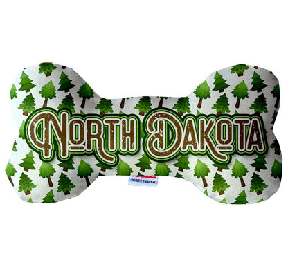 Pet & Dog Plush Bone Toys, "North Dakota State Options" (Available in different pattern options)
