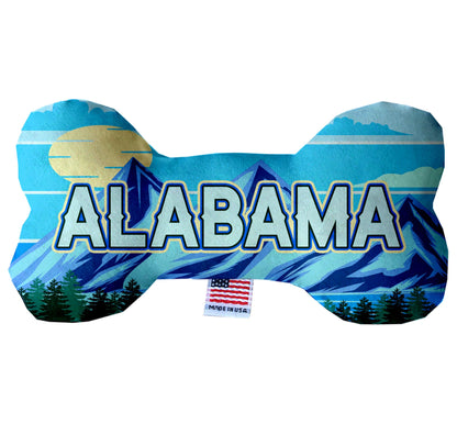 Pet & Dog Plush Bone Toys, "Alabama Mountains" (Set 2 of 2 Alabama State Toy Options, available in different pattern options!)
