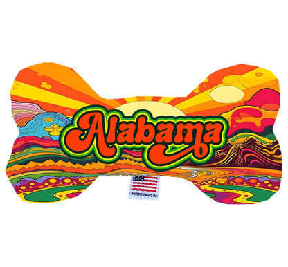 Pet & Dog Plush Bone Toys, "Alabama Mountains" (Set 2 of 2 Alabama State Toy Options, available in different pattern options!)