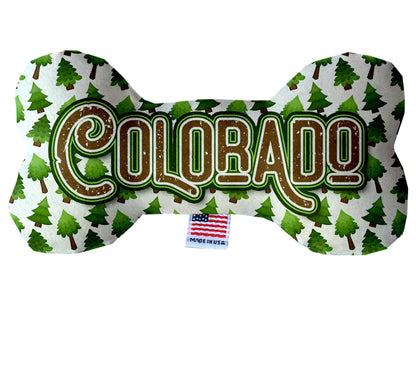 Pet & Dog Plush Bone Toys, "Colorado Mountains" (Set 1 of 2 Colorado State Toy Options, available in different pattern options!)