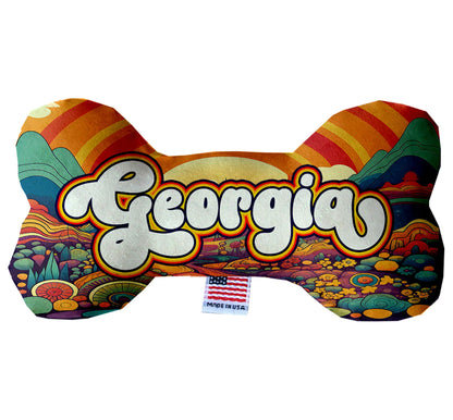 Pet & Dog Plush Bone Toys, "Georgia Mountains" (Set 2 of 2 Georgia State Toy Options, available in different pattern options!)