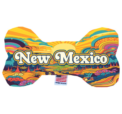 Pet & Dog Plush Bone Toys, "New Mexico Mountains" (Set 2 of 2 New Mexico State Toy Options, available in different pattern options!)