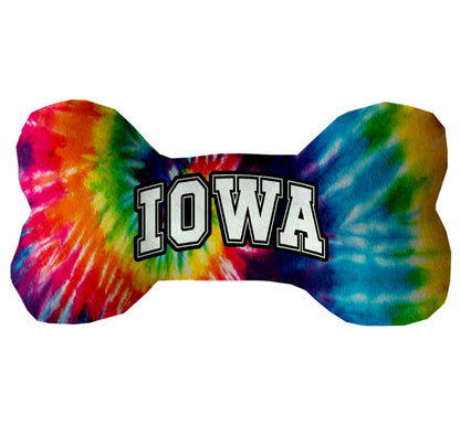 Pet & Dog Plush Bone Toys, "Iowa State Options" (Available in different pattern options)