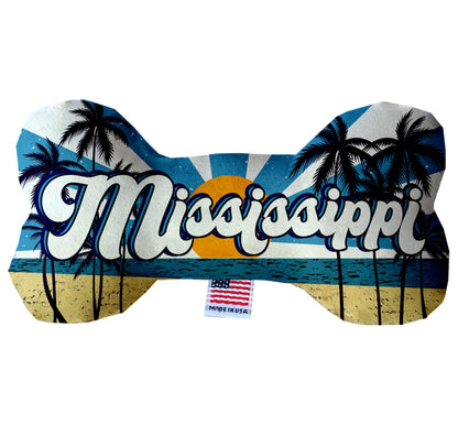 Pet & Dog Plush Bone Toys, "Mississippi State Options" (Available in different pattern options)