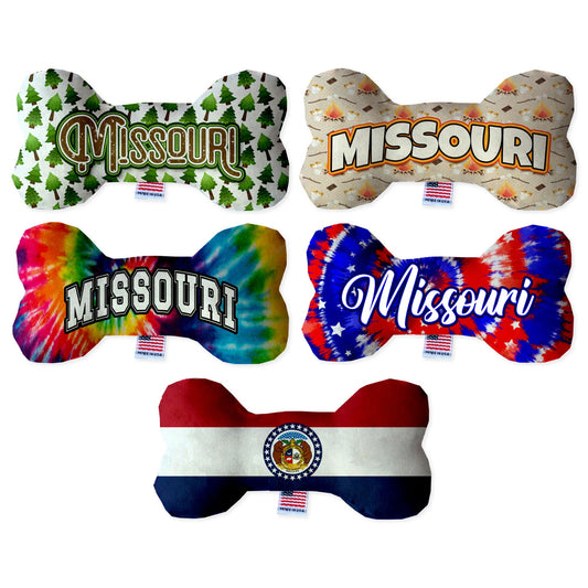 Pet & Dog Plush Bone Toys, &quot;Missouri State Options&quot; (Available in different pattern options)