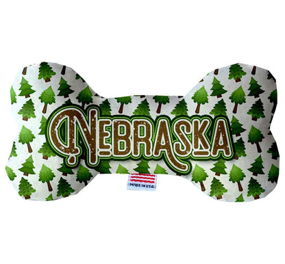 Pet & Dog Plush Bone Toys, "Nebraska State Options" (Available in different pattern options)