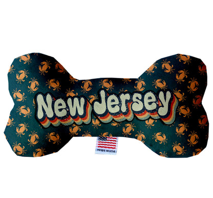 Pet & Dog Plush Bone Toys, "New Jersey State Options" (Available in different pattern options)