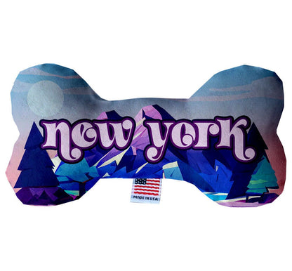 Pet & Dog Plush Bone Toys, "New York State Options" (Available in different pattern options)