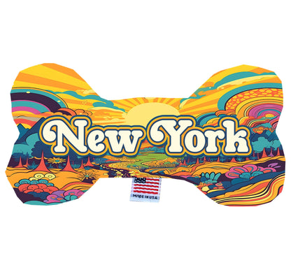 Pet & Dog Plush Bone Toys, "New York State Options" (Available in different pattern options)