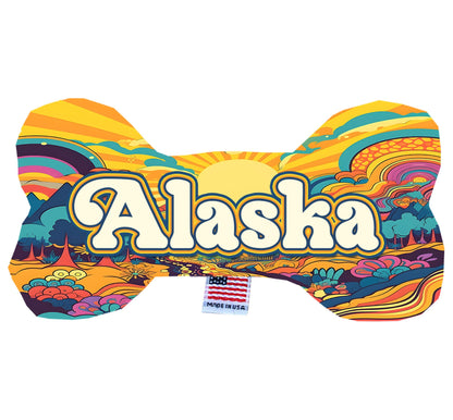 Pet & Dog Plush Bone Toys, "Alaskan Mountains" (Set 2 of 2 Alaska State Toy Options, available in different pattern options!)
