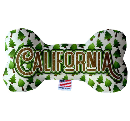 Pet & Dog Plush Bone Toys, "California Mountains" (Set 2 of 3 California State Toy Options, available in different pattern options!)