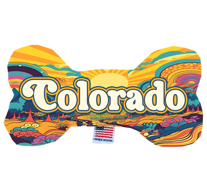 Pet & Dog Plush Bone Toys, "Colorado Mountains" (Set 1 of 2 Colorado State Toy Options, available in different pattern options!)