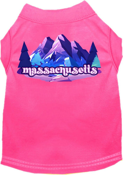 Pet Dog & Cat Screen Printed Shirt, "Massachusetts Alpine Pawscape"