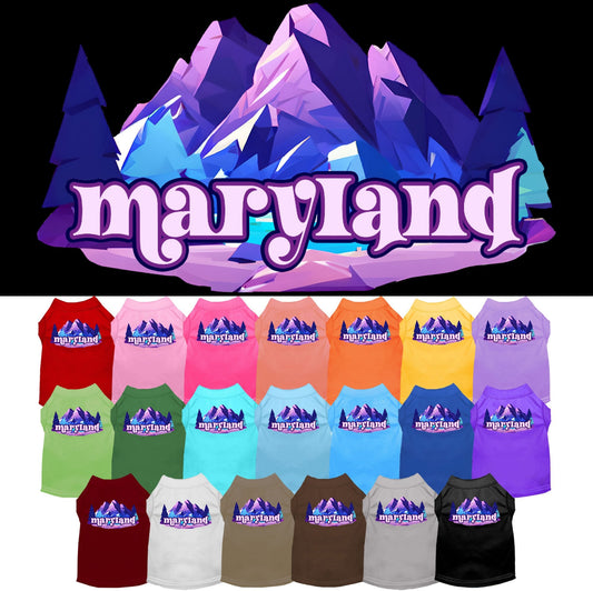 Pet Dog & Cat Screen Printed Shirt, "Maryland Alpine Pawscape"