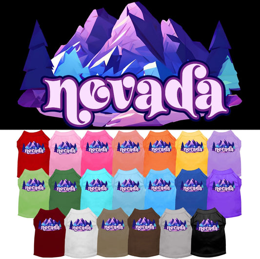 Pet Dog & Cat Screen Printed Shirt, "Nevada Alpine Pawscape"