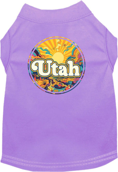 Pet Dog & Cat Screen Printed Shirt, "Utah Trippy Peaks"